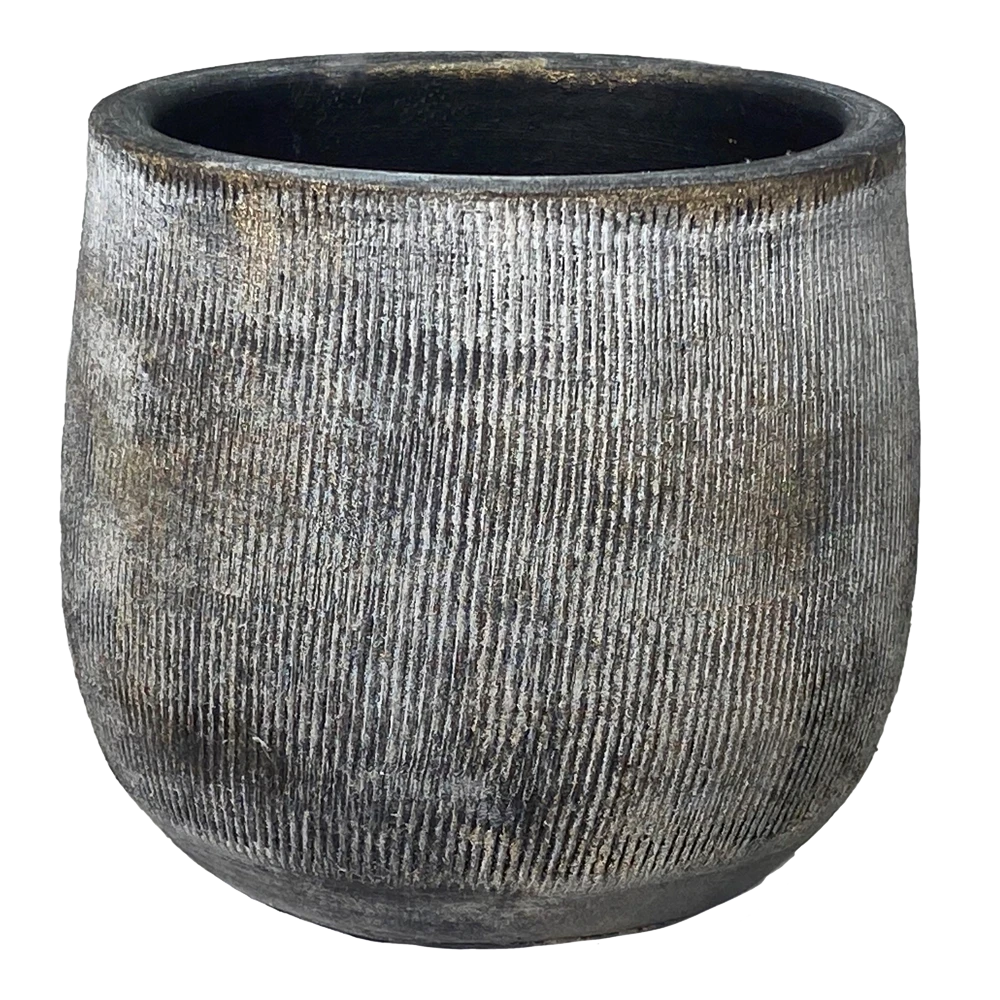 Bloempot Miami - D33 X H31cm - Zwart Cement