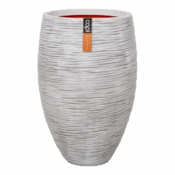 Capi Bloempot Hoog Nature Elegant Deluxe Rib NL - D45 X H72cm - Ivoor