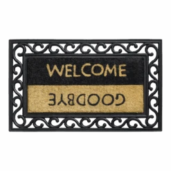 HAMAT Impala Welcome/Goodbye Kokosmat - 75x45cm - Naturel/Zwart - Deurmat