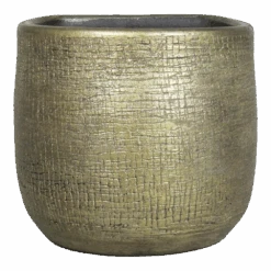 Muur Bloempot Mira - D18 X H16cm - Goud