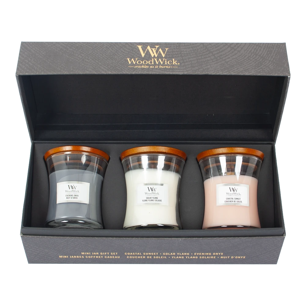 Woodwick Deluxe Gift Set 3 Mini Jar Floral - Geurkaars