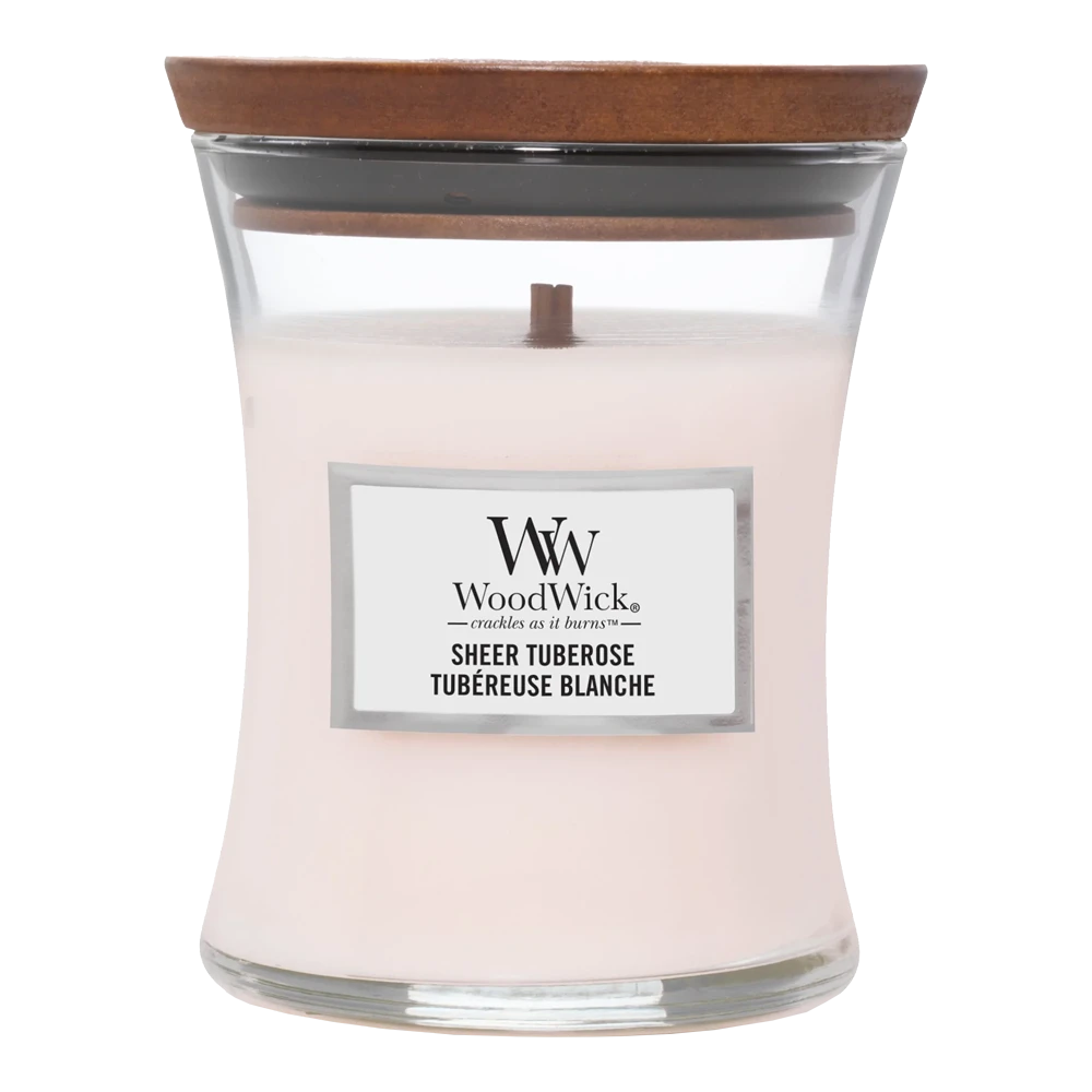 Woodwick Sheer Tuberose Medium Candle - Geurkaars